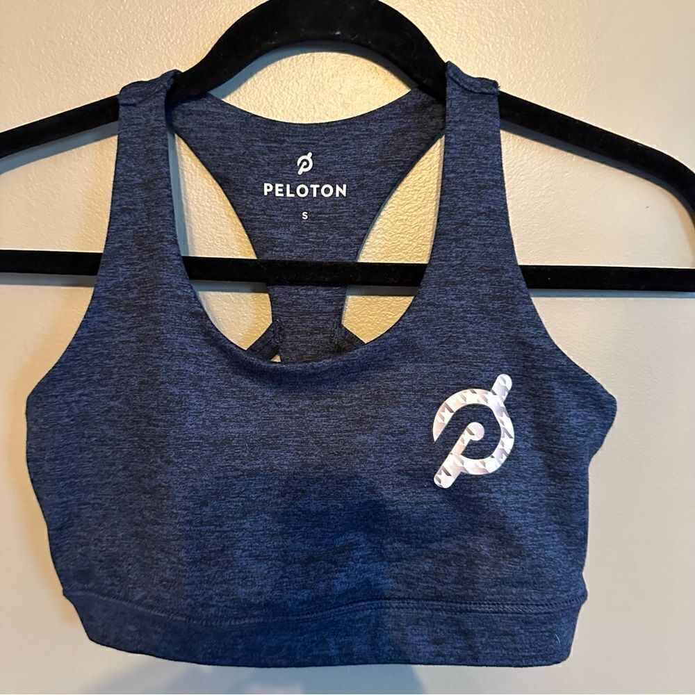 Peloton heathered navy blue size small sports bra